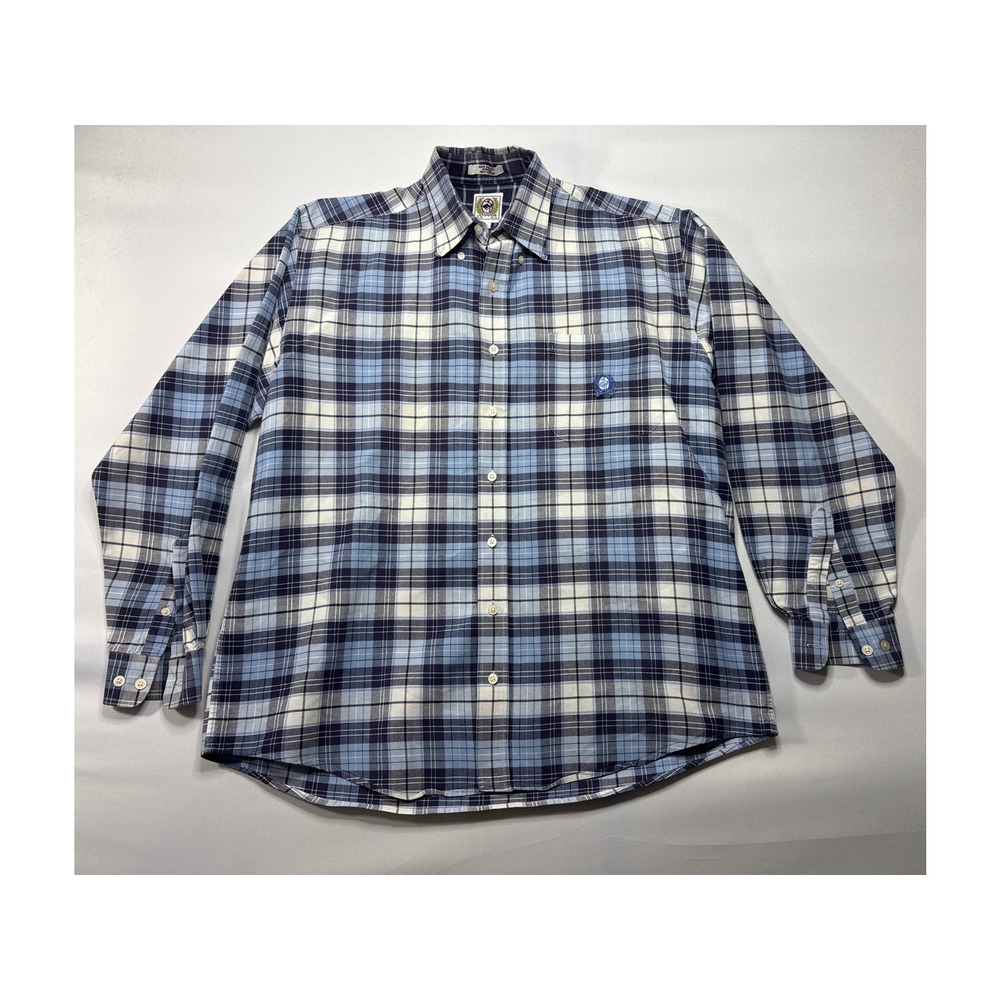 Cinch Men's Long Sleeve Blue‎ Plaid Western Button Up Shirt - Size M